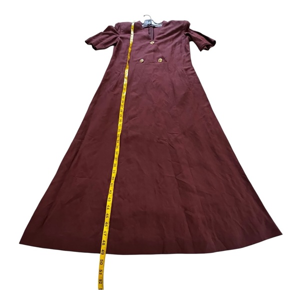 Sonia Rykiel Linen Blend 90’s dress V Neck Large Buttons Paris France 40 US 10 - Picture 7 of 13